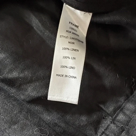 Frame Women’s Black Linen Jacket with Tie Cuffs, M, NWT - Picture 6 of 9